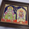 Annamalai Unnamalai Tanjore Painting with Teak Wood Frame 22K Gold Foil Indian Artwork 18x15 Inch Gift Size Ready to Ship