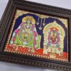 Annamalai Unnamalai Tanjore Painting with Teak Wood Frame 22K Gold Foil Indian Artwork 18x15 Inch Gift Size Ready to Ship