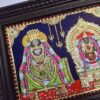 Annamalai Unnamalai Tanjore Painting with Teak Wood Frame 22K Gold Foil Indian Artwork 18x15 Inch Gift Size Ready to Ship