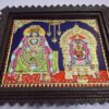 Annamalai Unnamalai Tanjore Painting with Teak Wood Frame 22K Gold Foil Indian Artwork 18x15 Inch Gift Size Ready to Ship