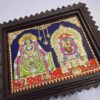 Annamalai Unnamalai Tanjore Painting with Teak Wood Frame 22K Gold Foil Indian Artwork 18x15 Inch Gift Size Ready to Ship