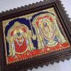 Tanjore Painting Balaji Padmavathi Thaayar - 15x18 inches Framed Décor with Gold Foils - Indian Artwork Gift for Pooja Room, Ready to Ship