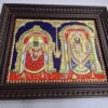 Tanjore Painting Balaji Padmavathi Thaayar - 15x18 inches Framed Décor with Gold Foils - Indian Artwork Gift for Pooja Room, Ready to Ship