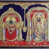 Tanjore Painting Balaji Padmavathi Thaayar - 15x18 inches Framed Décor with Gold Foils - Indian Artwork Gift for Pooja Room, Ready to Ship