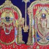 Tanjore Painting Balaji Padmavathi Thaayar - 15x18 inches Framed Décor with Gold Foils - Indian Artwork Gift for Pooja Room, Ready to Ship