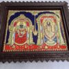 Tanjore Painting Balaji Padmavathi Thaayar - 15x18 inches Framed Décor with Gold Foils - Indian Artwork Gift for Pooja Room, Ready to Ship