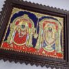 Tanjore Painting Balaji Padmavathi Thaayar - 15x18 inches Framed Décor with Gold Foils - Indian Artwork Gift for Pooja Room, Ready to Ship