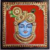 Krishna Tanjore painting 22K Gold Foils with Teakwood Frame, Sheenathji Painting, Indian Wall Décor, Indian Gift, Ready to Ship