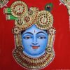 Krishna Tanjore painting 22K Gold Foils with Teakwood Frame, Sheenathji Painting, Indian Wall Décor, Indian Gift, Ready to Ship