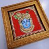 Krishna Tanjore painting 22K Gold Foils with Teakwood Frame, Sheenathji Painting, Indian Wall Décor, Indian Gift, Ready to Ship