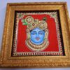 Krishna Tanjore painting 22K Gold Foils with Teakwood Frame, Sheenathji Painting, Indian Wall Décor, Indian Gift, Ready to Ship