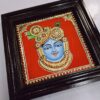 Krishna Tanjore painting 22K Gold Foils with Teakwood Frame, Sheenathji Painting, Indian Wall Décor, Indian Gift, Ready to Ship