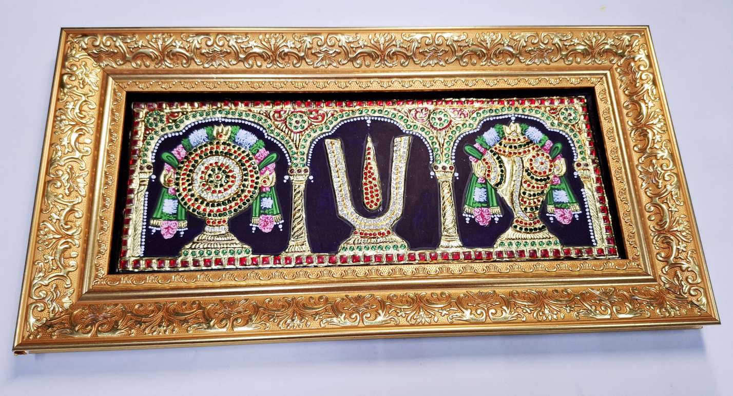 Tanjore Painting Shanku Chakra Namam