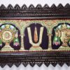 Sanku Chakram Namam Tanjore painting with 22K gold foil and teakwood frame