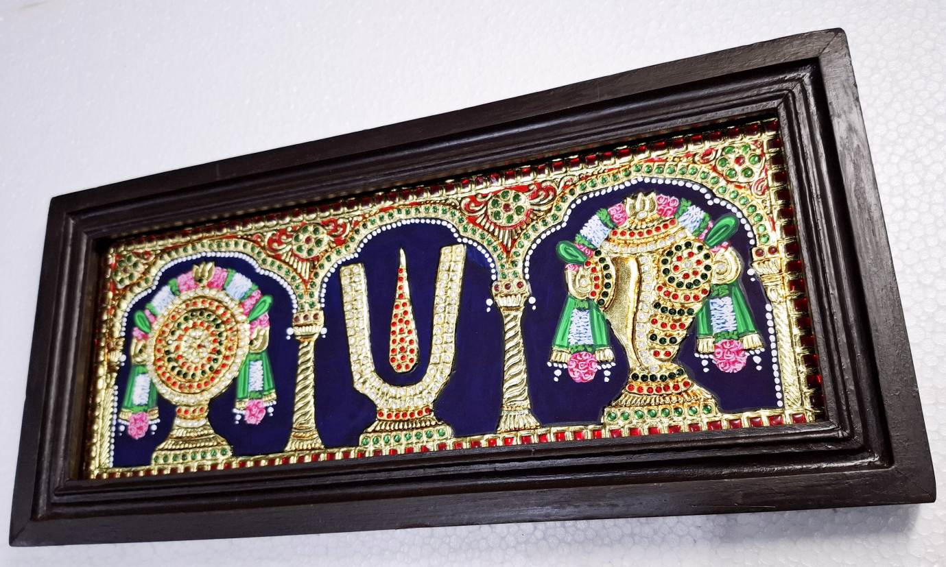 Tanjore Painting Shanku Chakra Namam