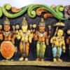 Wooden VISHNU Dashavatara Wall Panel Multi-Color Hand Carved 36 Inches 3 Feet Main Door Panel Pooja Room Entrance Ready to Ship