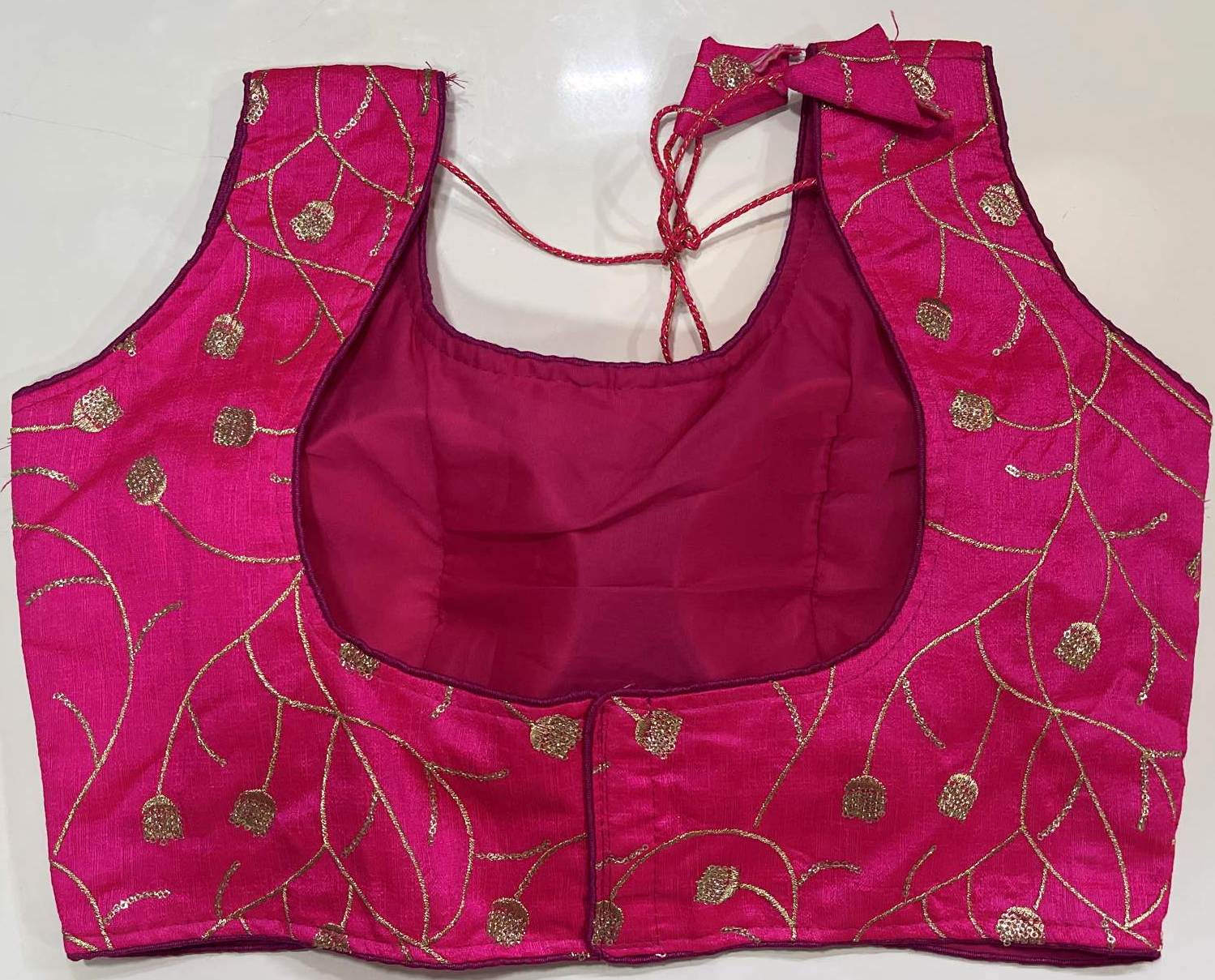 Magenta with Rose Designer Ready-made Blouse