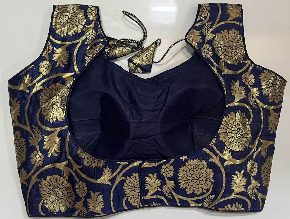 Navy Blue Color Designer Ready-made Blouse