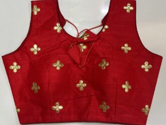Red Color Flower Designer Ready-made Blouse