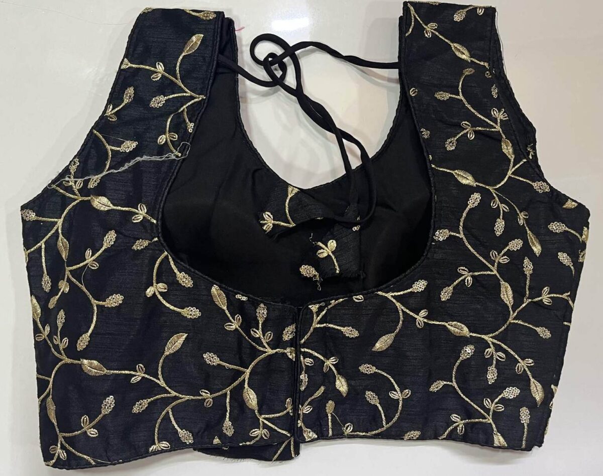 Black Color Jamiki Work Designer Ready-made Blouse