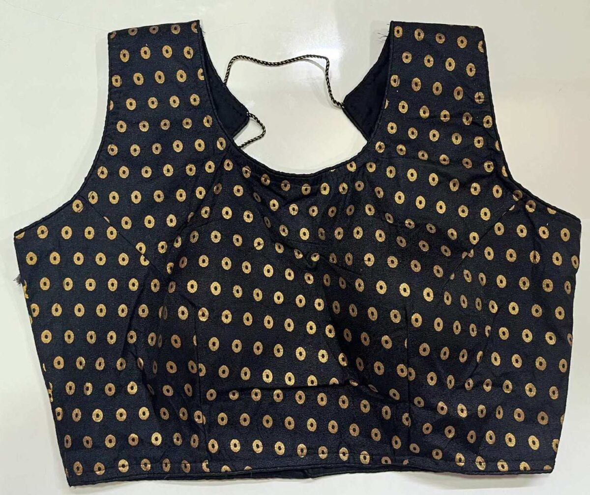 Black Color Dotted Designer Ready-made Blouse