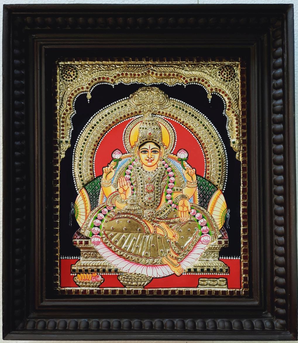 Mahakshmi Semi-Embossed Tanjore Painting