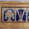 Sanku Chakram Thenkalai Namam Tanjore Painting with Frame, 22K Gold Made, Pooja Room Décor, Indian Gift, Ready to Ship