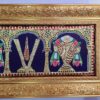 Sanku Chakram Thenkalai Namam Tanjore Painting with Frame, 22K Gold Made, Pooja Room Décor, Indian Gift, Ready to Ship