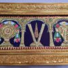 Sanku Chakram Thenkalai Namam Tanjore Painting with Frame, 22K Gold Made, Pooja Room Décor, Indian Gift, Ready to Ship