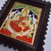 Gajalakshmi Tanjore Painting 15" x 13" with Framed 22K Gold Pooja Room Goddess of Wealth Indian Art Gift Pooja Room Décor Ready to Ship