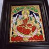 Gajalakshmi Tanjore Painting 15" x 13" with Framed 22K Gold Pooja Room Goddess of Wealth Indian Art Gift Pooja Room Décor Ready to Ship