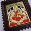 Gajalakshmi Tanjore Painting 15" x 13" with Framed 22K Gold Pooja Room Goddess of Wealth Indian Art Gift Pooja Room Décor Ready to Ship