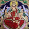 Gajalakshmi Tanjore Painting 15" x 13" with Framed 22K Gold Pooja Room Goddess of Wealth Indian Art Gift Pooja Room Décor Ready to Ship