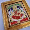 Gajalakshmi Tanjore Painting 15" x 13" with Framed 22K Gold Pooja Room Goddess of Wealth Indian Art Gift Pooja Room Décor Ready to Ship