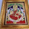 Gajalakshmi Tanjore Painting 15" x 13" with Framed 22K Gold Pooja Room Goddess of Wealth Indian Art Gift Pooja Room Décor Ready to Ship