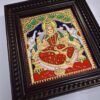 Gajalakshmi Tanjore Painting 15" x 13" with Framed 22K Gold Pooja Room Goddess of Wealth Indian Art Gift Pooja Room Décor Ready to Ship