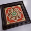 Iswarya Kolam Tanjore painting Teakwood Frame 22K Gold Foils 10 x 10 Inch Housewarming Gift Indian Handmade Artwork Gift Size Ready to ship