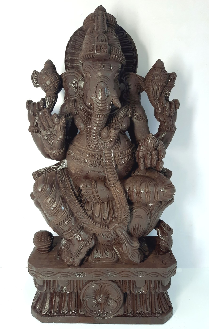 Wooden Ganesha Statue