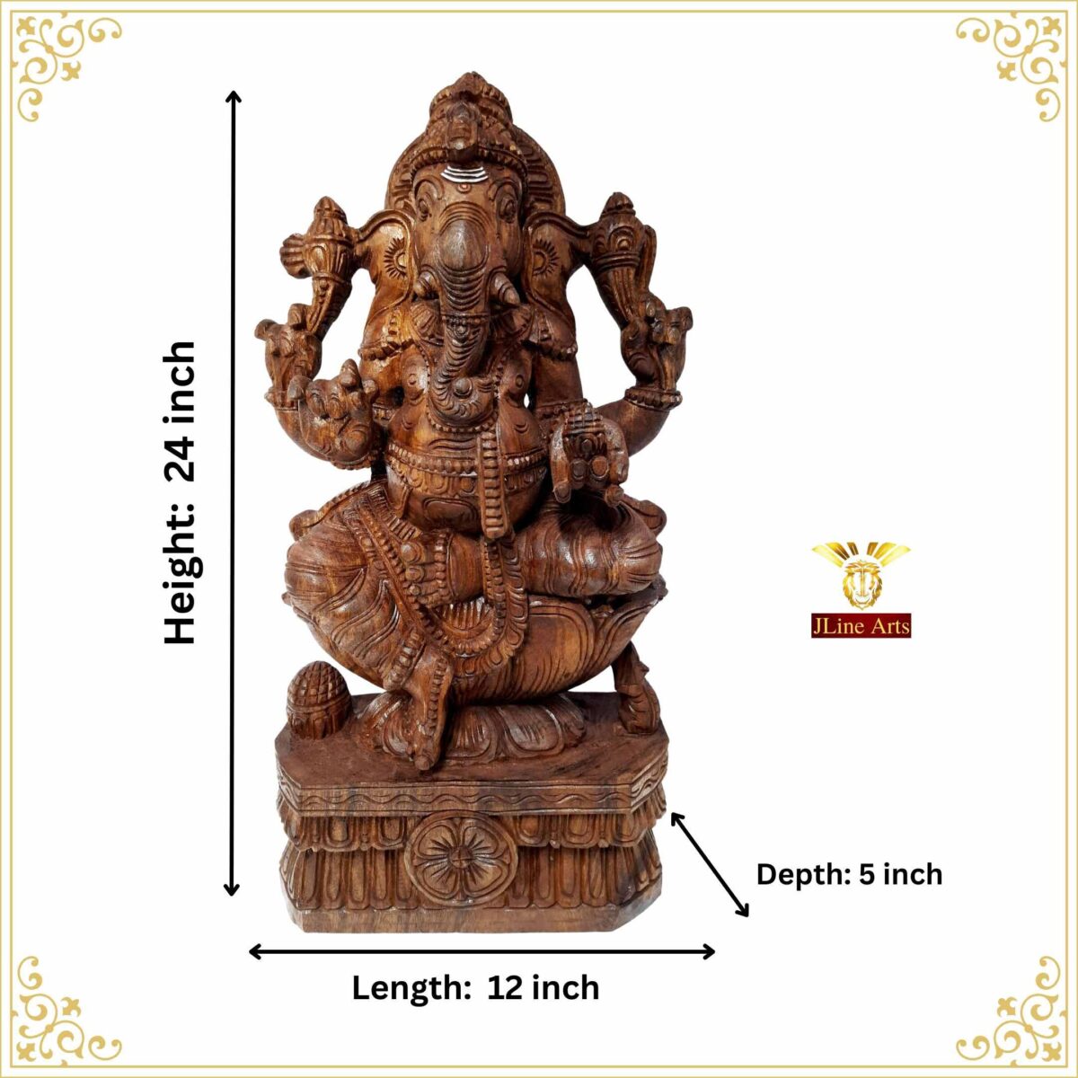 Wooden Ganesha Statue