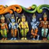 Wooden VISHNU Dashavatara Wall Panel Multi-Color Hand Carved 36 Inches 3 Feet Main Door Panel Pooja Room Entrance Ready to Ship