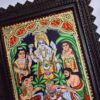 Tanjore Painting Satyanarayana Swamy with Teakwood Framed 22K Original Gold Foils Pooja Room Décor Indian Gift 15" x 13" Ready to ship