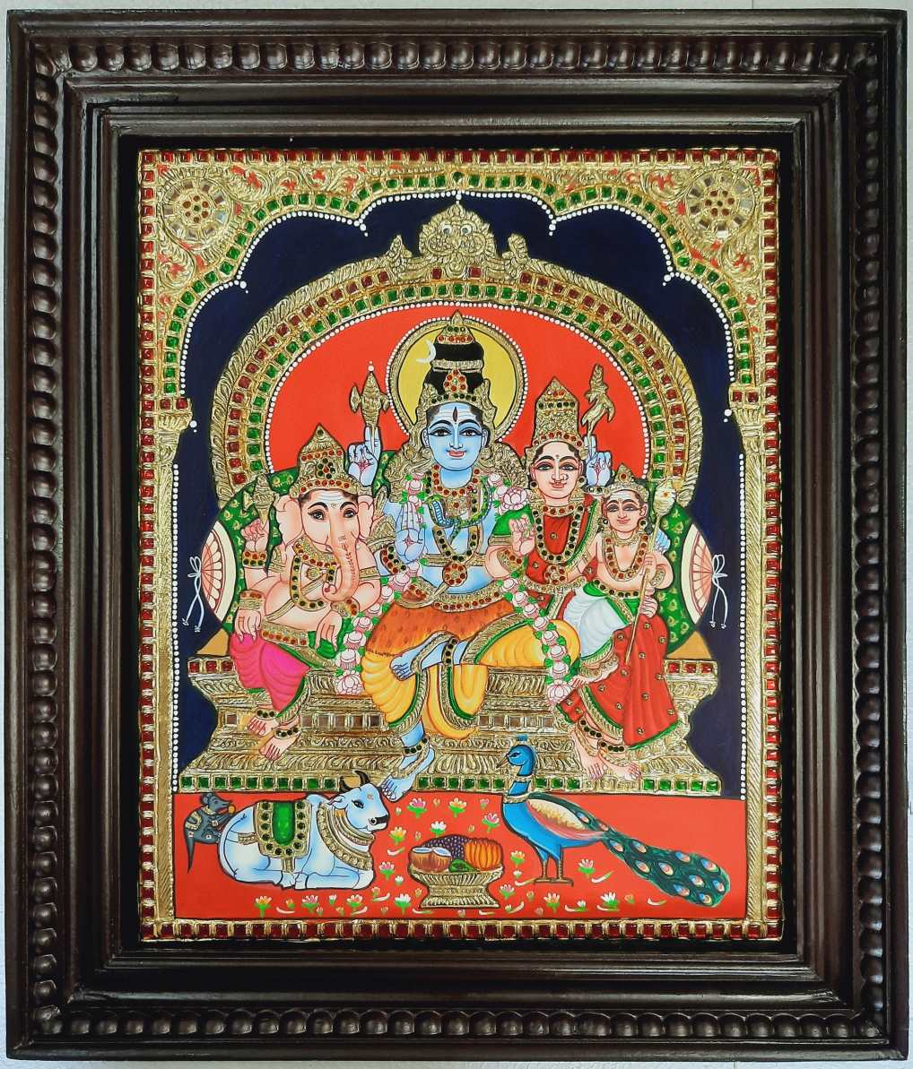 Shiva Family Tanjore Painting
