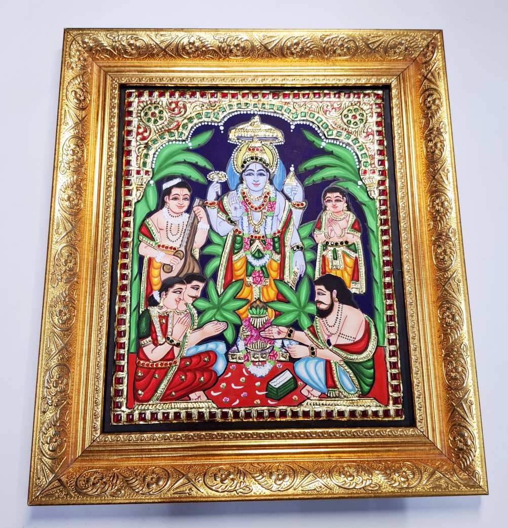 Satyanarayana Swamy Tanjore Painting