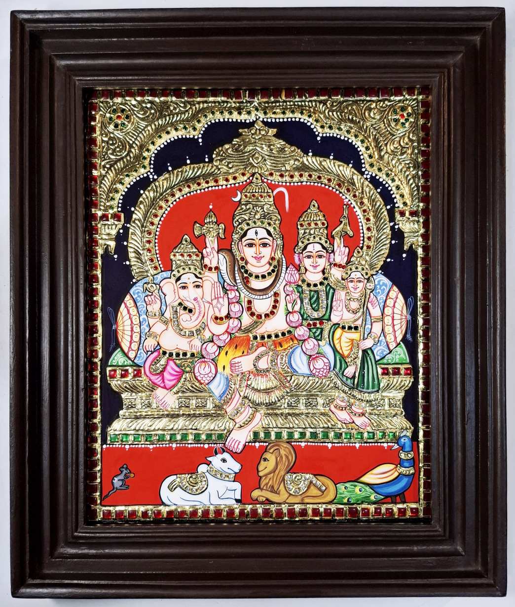 Shiva Family Tanjore Painting