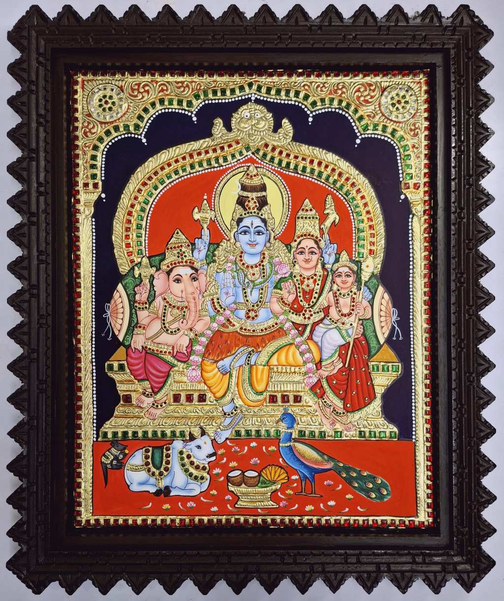 Tanjore Painting Shiva Parivar