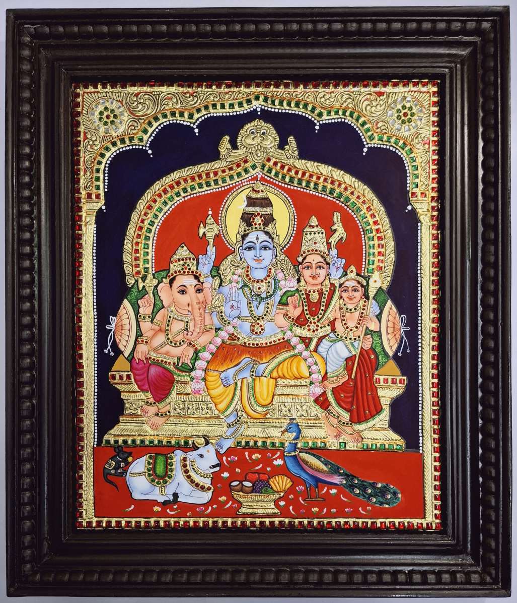 Shiva Family Tanjore Painting