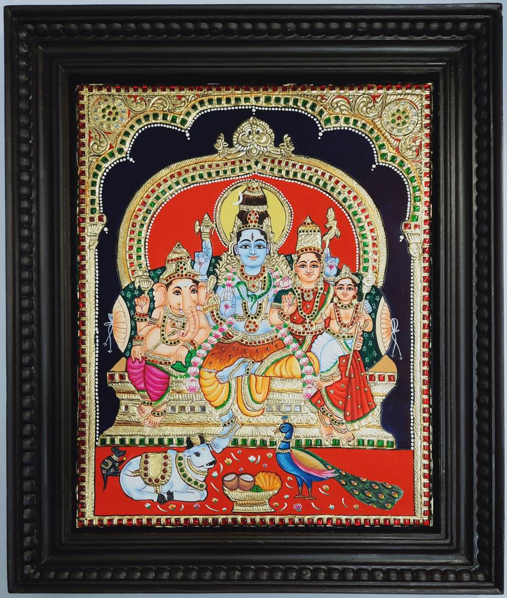 Shiva Family Tanjore Painting