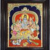 Tanjore Painting Shiva Parivar