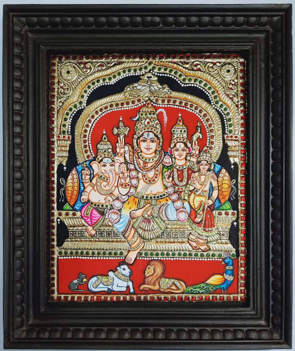 Shiva Family Tanjore Painting