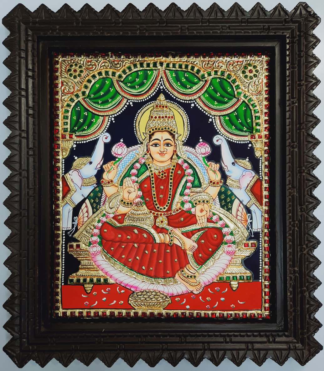 Gajalakshmi Tanjore Painting